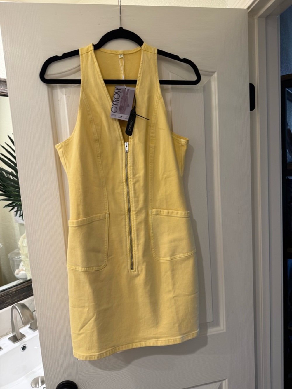 Oyoy Yellow Mini Dress with Front Zip